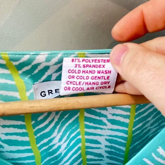 Gretchen Scott Wildcat Jersey Bordertown Dress‎ in Teal and Cream- Size M - Picture 5 of 6